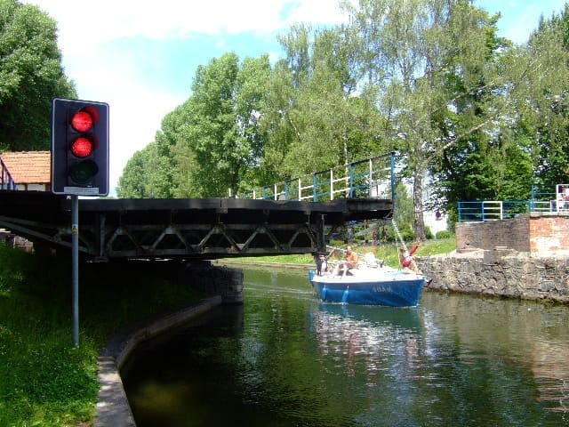 The rotating bridge over the Łuczański Canal in Giżycko – the only such structure in Poland